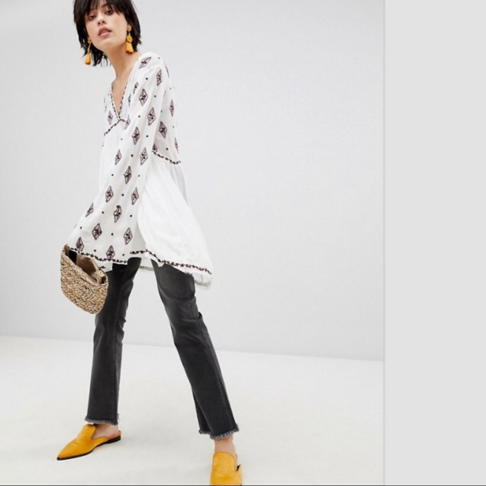 New FREE PEOPLE Diamond Embroidered Tunic NWT - Picture 3 of 8
